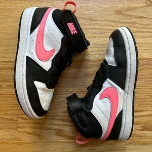 Nike Court Borough Mid 2 Black/Pink Girls 12.5